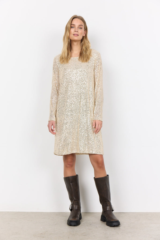 Soya Concept Sequin Dress Champagne