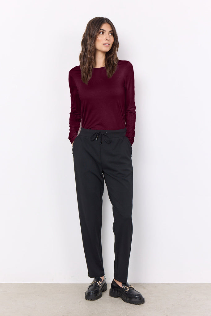 Soya Concept Soft Jersey Top Plum