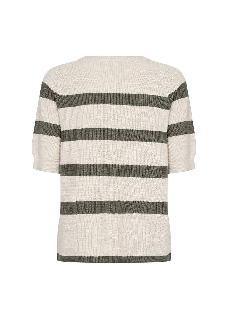 Soya Concept Stripe Light Jumper Khaki Ivory