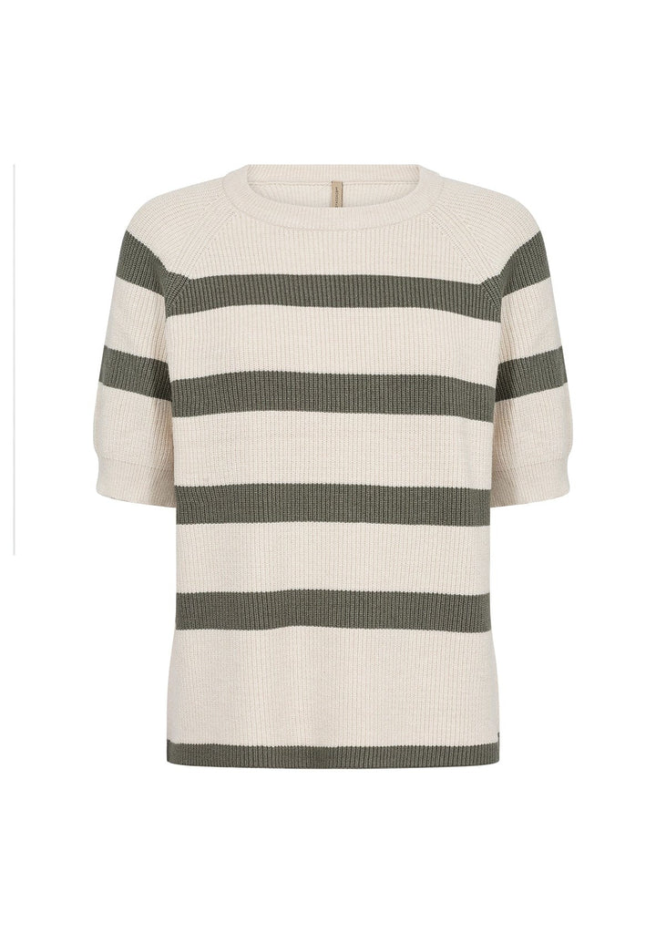 Soya Concept Stripe Light Jumper Khaki Ivory