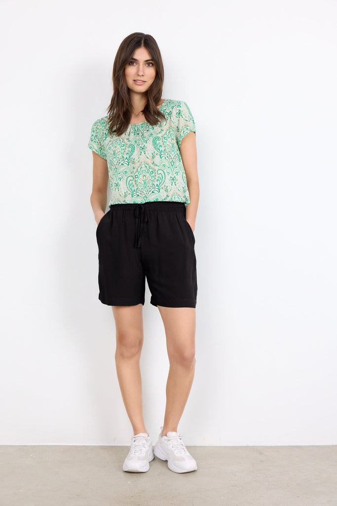 Soya Concept Tie Waist Shorts Black