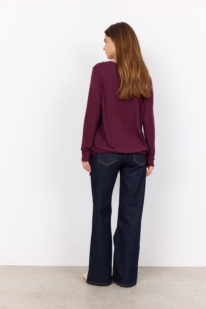 Soya Concept Tie Waist Top Plum