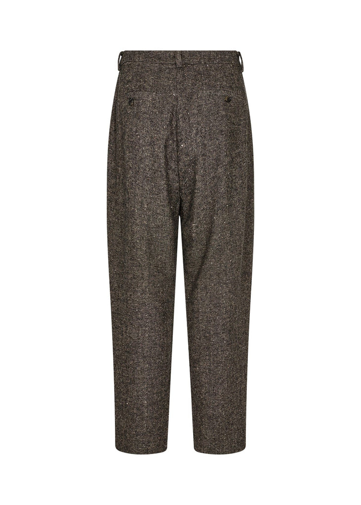 Soya Concept Tweed Tapered Trouser Brown
