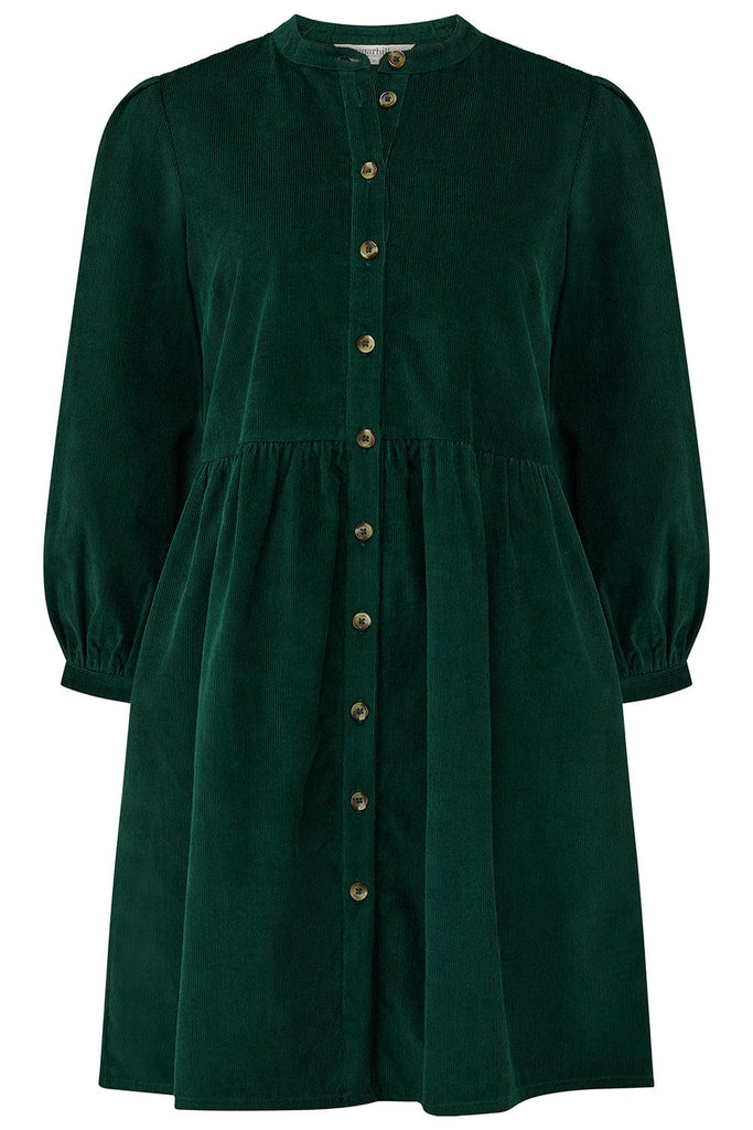 Sugarhill Cord Skater Dress Forest Green