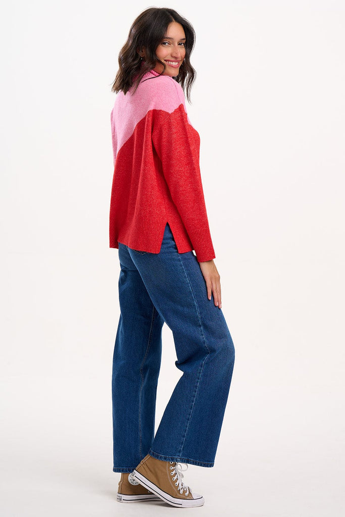 Sugarhill Winona Roll Neck Jumper Red Pink