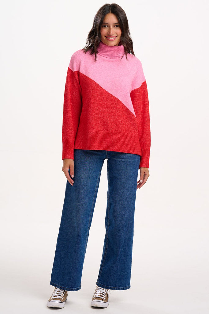 Sugarhill Winona Roll Neck Jumper Red Pink