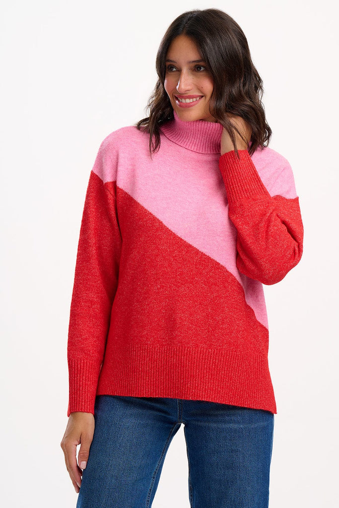 Sugarhill Winona Roll Neck Jumper Red Pink 8